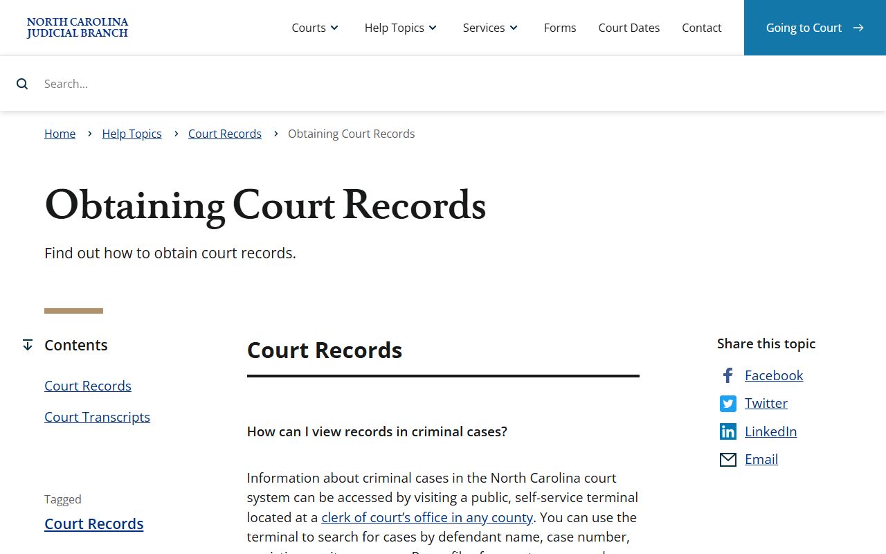 New Hanover County court records official help topic