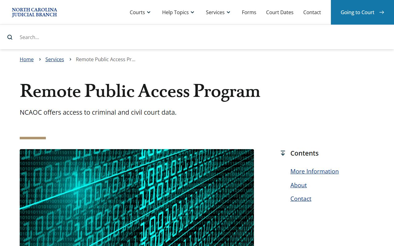 New Hanover County court records remote public access program
