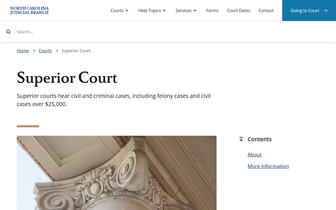 New Hanover County court records Superior Court jurisdiction