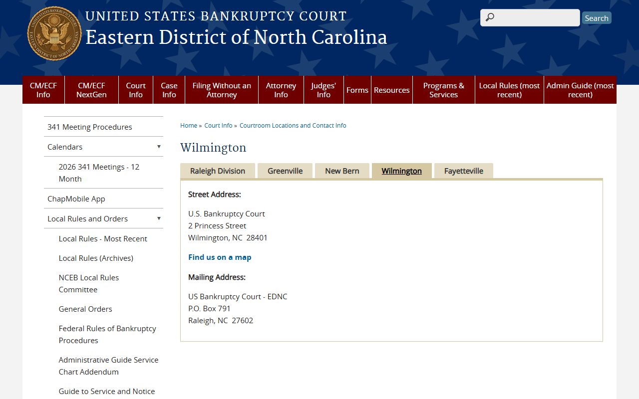 New Hanover County warrant records federal bankruptcy court source